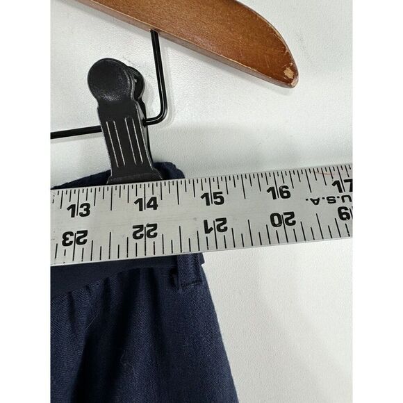 J. Jill Womens Sz Medium Petite Linen Stretch Wide Leg Cropped Pants Blue - Picture 8 of 8